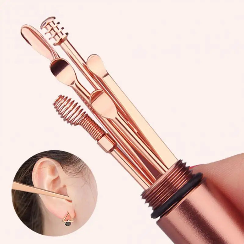 Ear Cleaner Stainless Stee Ear Care Spoon Tool Soft Spiral for Ears Earwax Picker Cleaning Ear Wax Removal Tool Earpick