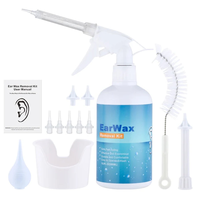 500Ml Ear Cleaner Kit Ear Wax Remover Plastic Bottle Ear Irrigation Washer Set for Adults Kids Ear Care Limpiador De Oidos