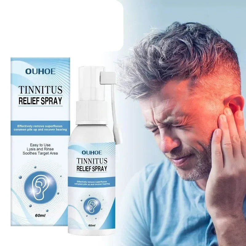 60Ml Tinnitus Relief Spray Clean Ear Canal Blockage Improve Listening Tinnitus Deafness Sore Relief Ear Cleaning Liquid Ear Care