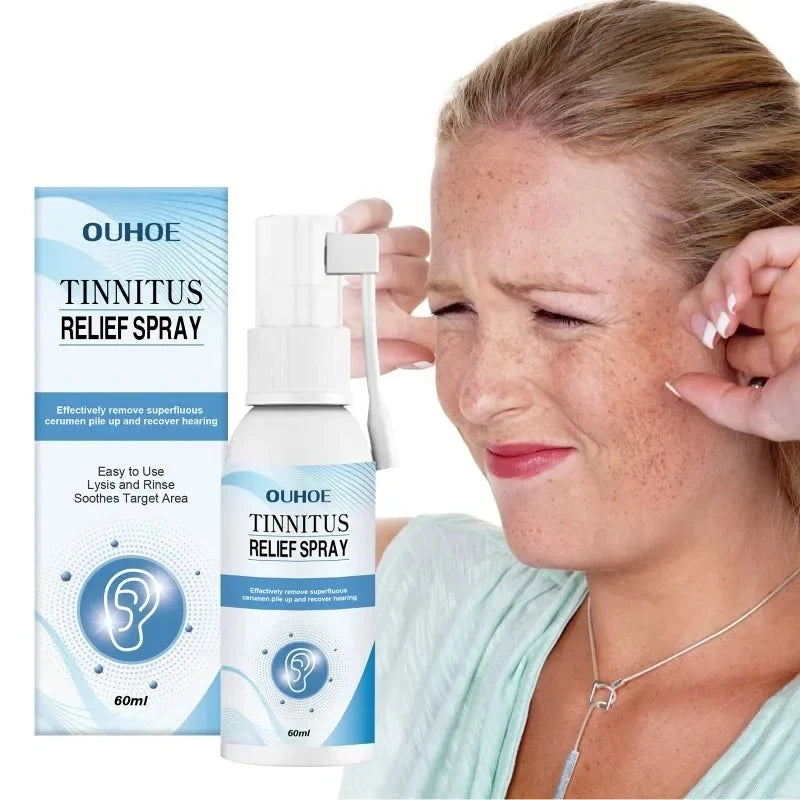 60Ml Tinnitus Relief Spray Clean Ear Canal Blockage Improve Listening Tinnitus Deafness Sore Relief Ear Cleaning Liquid Ear Care