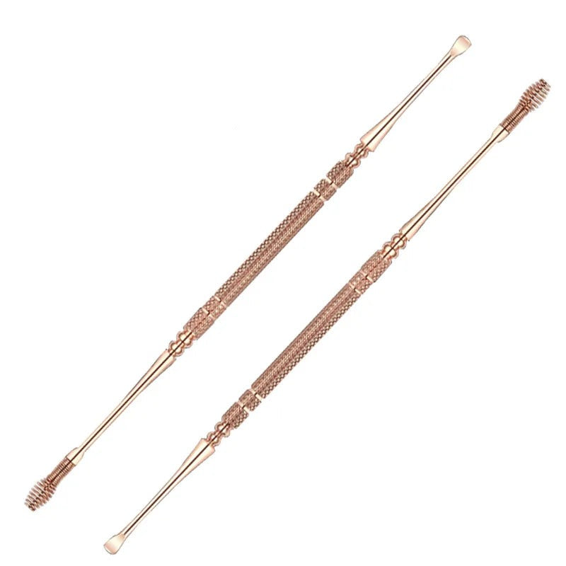 Rose Gold Stainless Steel Spiral Earpick Ear Scoop Earwax Digging Tools Earwax Curette Spoon Care Ear Clean Toolear Cleaner