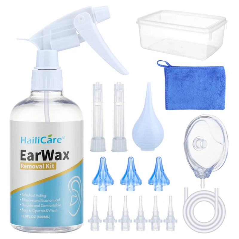 500Ml Ear Cleaner Kit Ear Wax Remover Plastic Bottle Ear Irrigation Washer Set for Adults Kids Ear Care Limpiador De Oidos