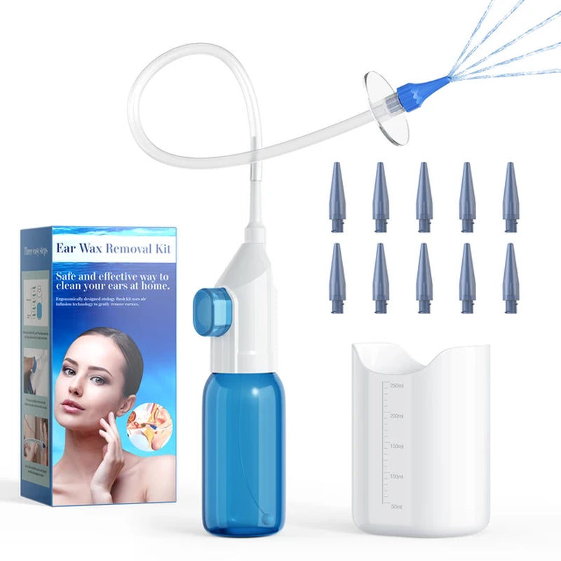 Ear Wax Removal Tool Manual Ear Irrigation Flushing System Safe and Effective Ear Cleaner for Adults Kids Cleaning Washer Kit